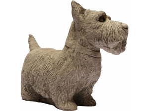 Tuinbeeld hond  Schotse terrier (Wit/gepattineerd)