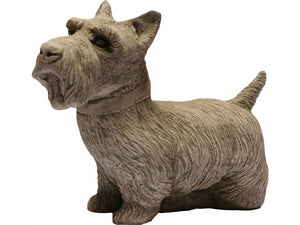 Tuinbeeld hond  Schotse terrier (Wit/gepattineerd)